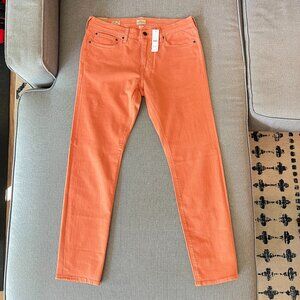 J. Crew Jeans in 484 Stretch Fit, Orange, 32x30